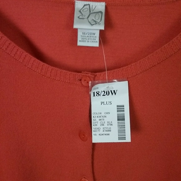 🥀 Orange Button Up Sweater Cardigan - Picture 3 of 7